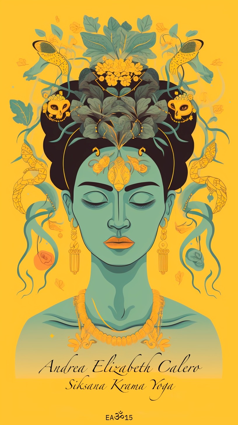 Ilustración del encuentro de Siksana Krama Yoga con Andrea Elizabeth Calero